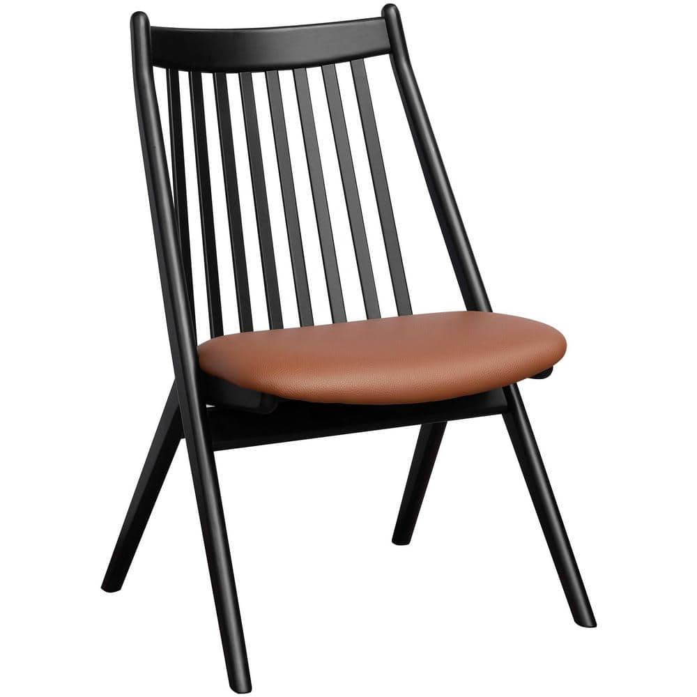 Andrew Modern Dining Chair, Black/Brown, 35 in. H x 23 in. W x 23 in. D, 35