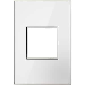 adorne 1 Gang Decorator/Rocker Wall Plate, Mirror White on White (1-Pack)