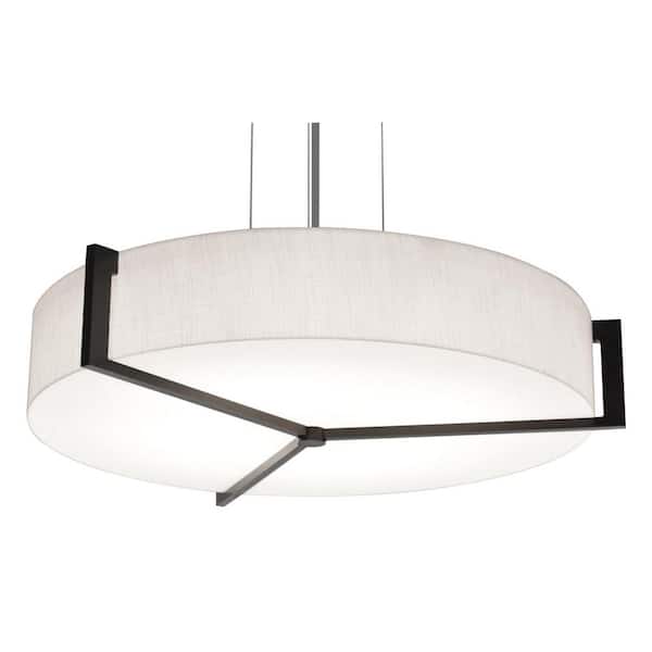 Apex 42-Watt 1 Espresso Shaded Integrated LED Pendant Light with White Acrylic Shade
