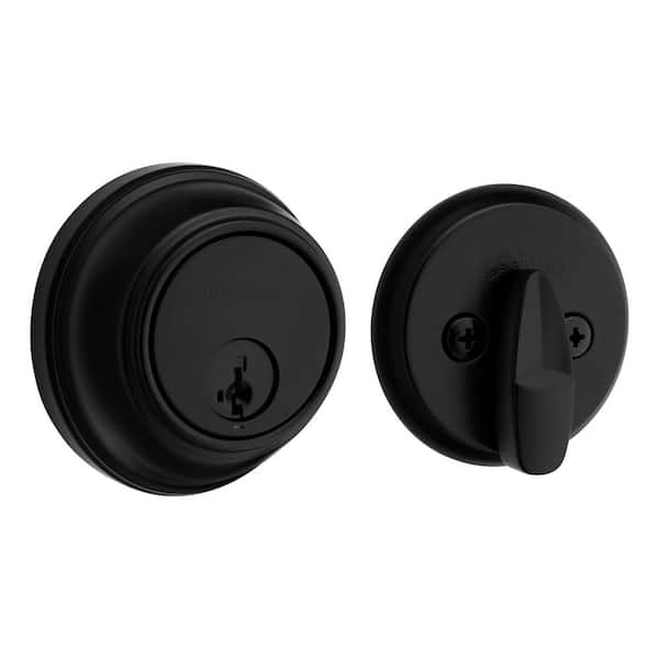 Kwikset 817 Series Matte Black Single Cylinder Round Deadbolt Featuring SmartKey Security