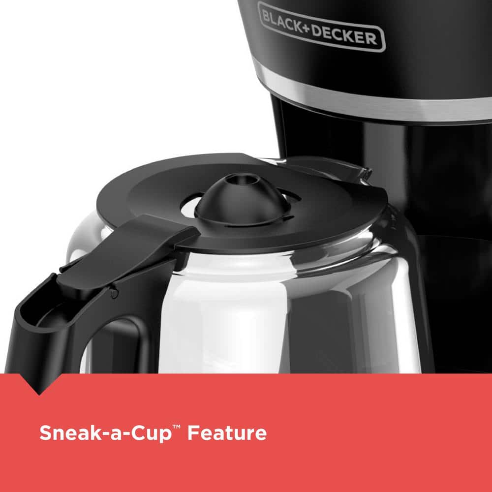 Black Programmable 12-Cup Espresso Machine with Glass Carafe