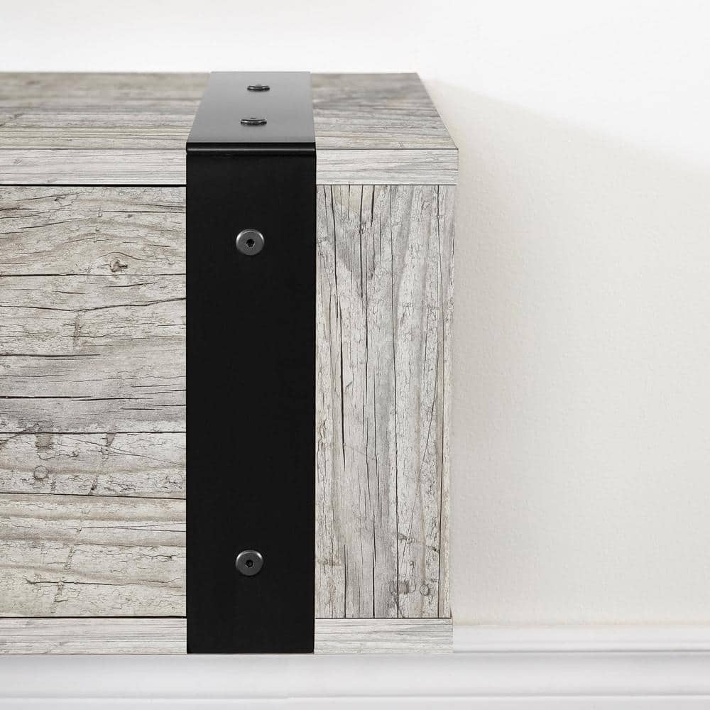 Seaside Pine Wall Mounted Media Console with Sliding Door