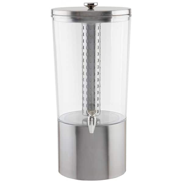 TableCraft 4.5-Gallon Straight-Sided Upscale Beverage Dispenser with Stainless Steel Ice Core and Infuser Tube