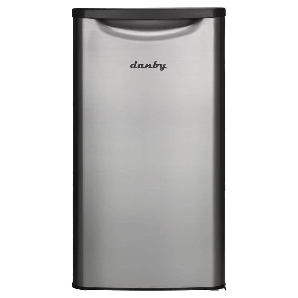 Danby 3.3 cu. ft. Retro Mini Fridge in Stainless Steel without Freezer, Silver