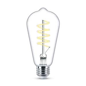 60-Watt Equivalent ST19 Spiral Filament E26 Base LED Vintage Edison LED Light Bulb 2700K Soft White (1-Pack)