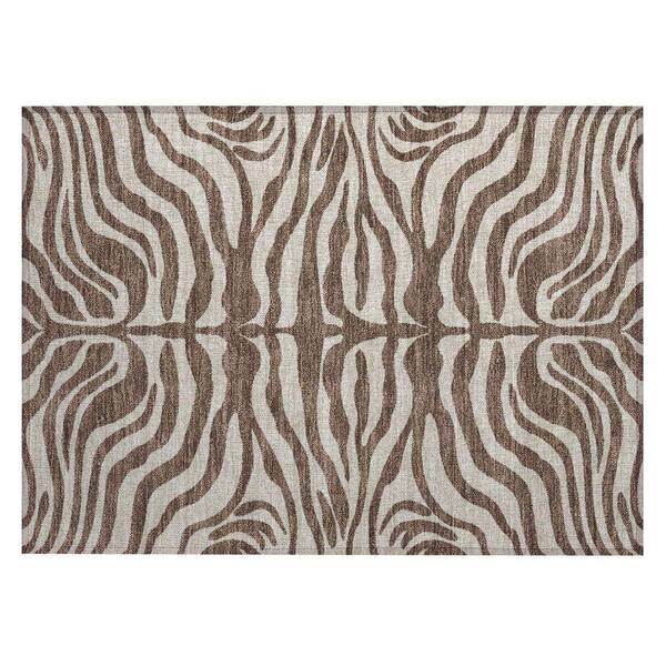 Chantille Machine Washable Indoor/Outdoor Abstract ACN1042 Brown 1 ft. 8 in. x 2 ft. 6 in. Area Rug
