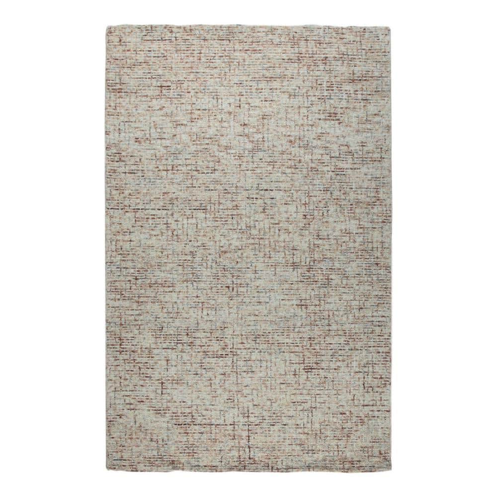 EORC Light Brown 5 ft. x 8 ft. Hand-Tufted Wool Modern Modern Tufted ...