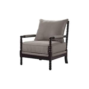 Abraham Espresso Taupe Accent Chair