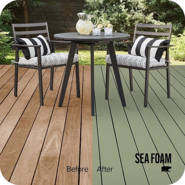 1 gal. #SC-132 Sea Foam Solid Color Waterproofing Exterior Wood Stain and Sealer