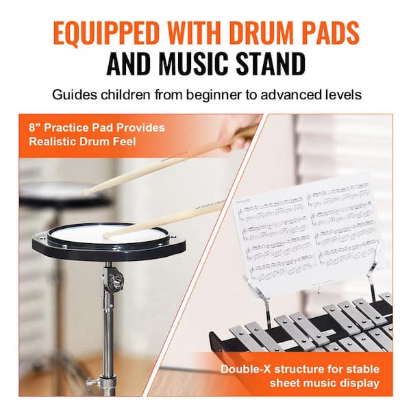GOPLUS Glockenspiel 30 Notes Pliable – Xylophone Aluminium & Bois, Instrument Éducatif Portable Avec Sac, Argenté