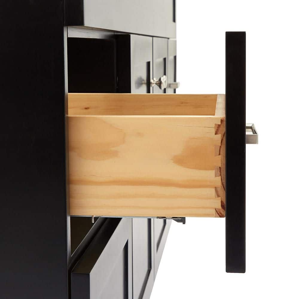 Hamlet 60" Black Solid Wood Freestanding Bathroom Vanity Cabinet