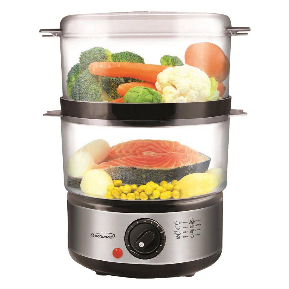 20-Cup Black Stainless Steel 2-Tier Electric Food Steamer with Steam Trays and Lid price history on PriceWatchPro