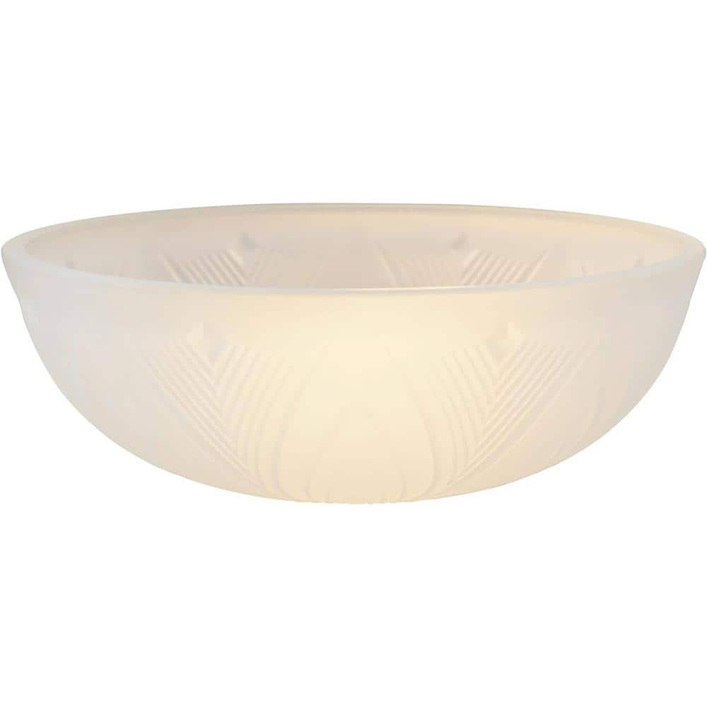 Frosted White Glass Bowl Pendant Shade, 9-7/8" Diameter