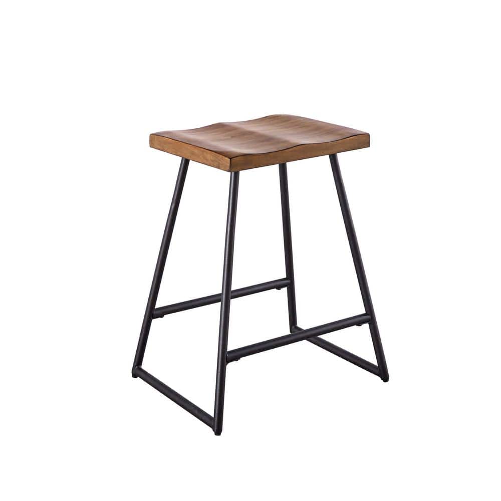 Landon Natural Honey Brown Counter Height Dining Set with Iron Base