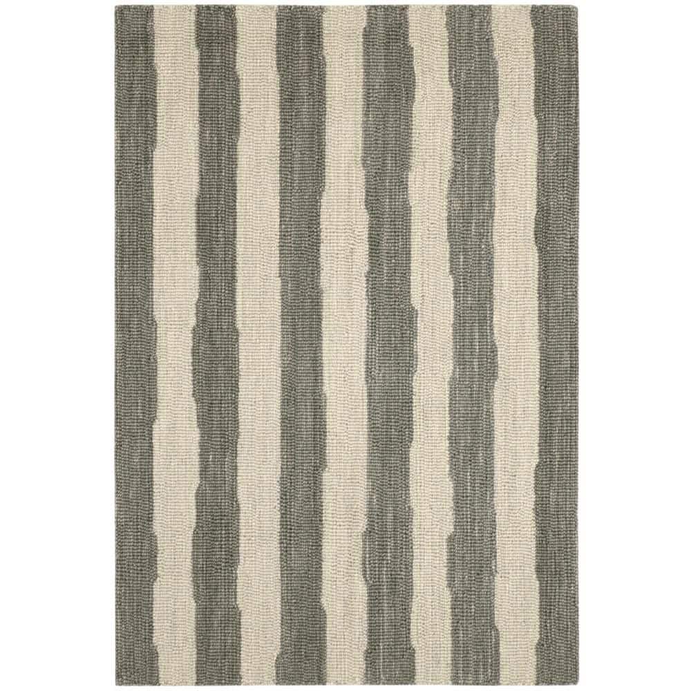 Silas Stripe Hand Micro Hooked Wool Grey 2 ft. x 3 ft. Indoor Area Rug price history on PriceWatchPro