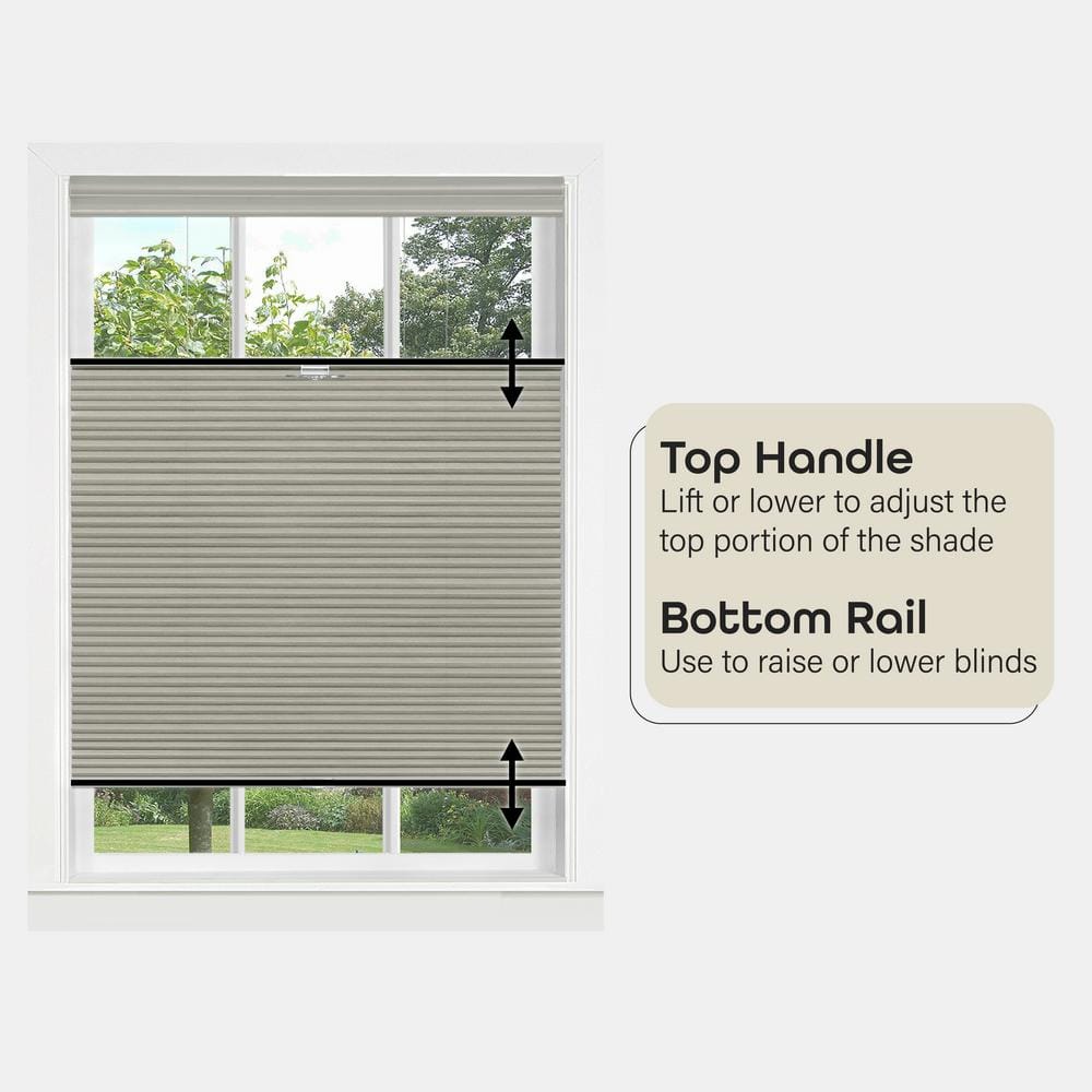 Dove Grey Cordless Top-Down Bottom-Up Cellular Fabric Shade 36x64
