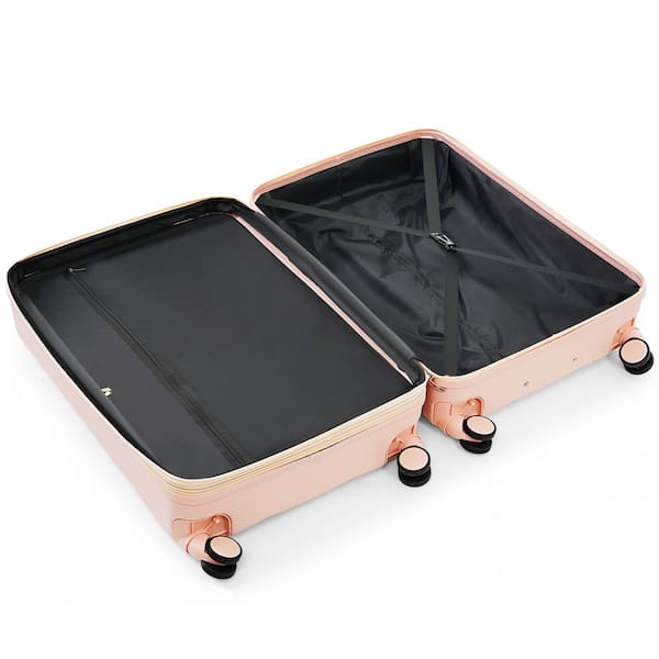 ピンクセット Zimtown 3 Piece Nested Spinner Suitcase Luggage Set With TSA Lock