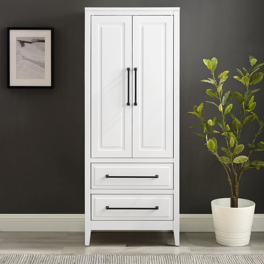 Genevieve Freestanding White Office Storage Cabinet with Adjustable Shelving