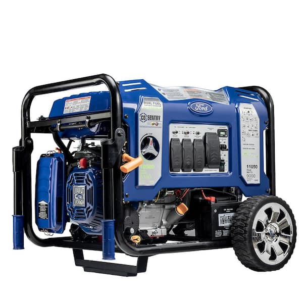 Ford 11,050-Watt/10,050-Watt Dual-Fuel Gasoline and Propane with Recoil Start Portable Generator, CO Shutoff