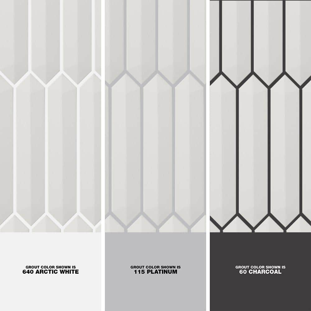 White Polished Ceramic Hexagonal Wall Tile, 3x13 inches