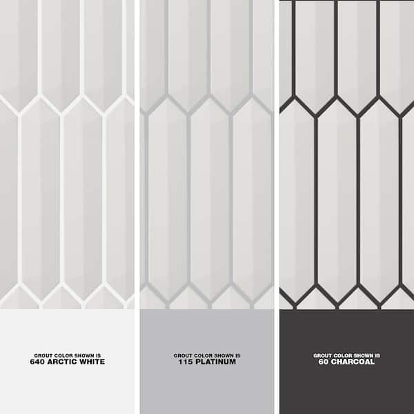 Ivy Hill Tile Axis 3D 2.6 in. x 13 in. White Polished Picket