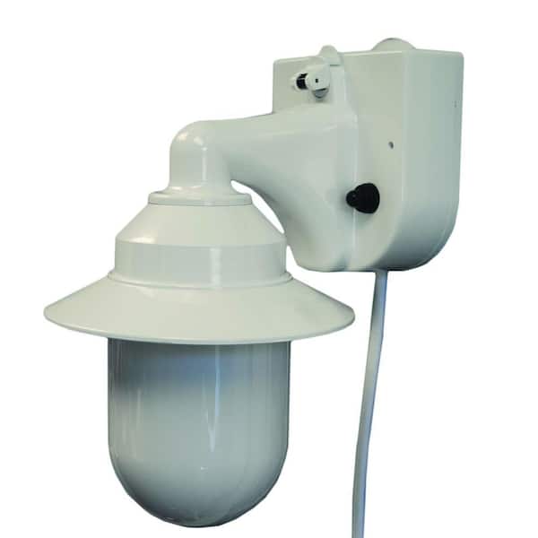 Polymer Products White Outdoor Portable White Wall Lantern Sconce with Suction Cup