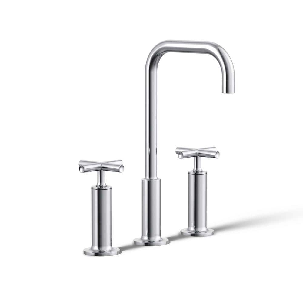 Purist High Gooseneck Chrome Faucet with Cross Handles