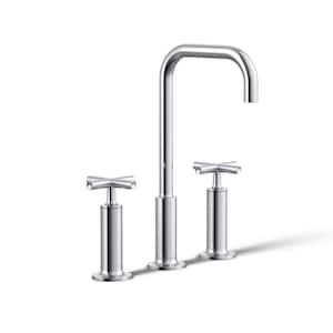 Purist 8 in. Widespread 2-Handle Mid-Arc Bathroom Faucet in Polished Chrome with High Gooseneck Spout