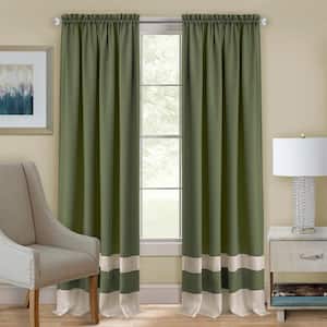 Darcy 52 in. W x 84 in. L Polyester Light Filtering Window Panel in Green/Camel