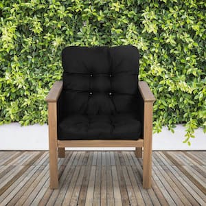 21 in. W x 19 in. D Seat x 22.5 in. H Back Patio Chair Cushion in Black Solid