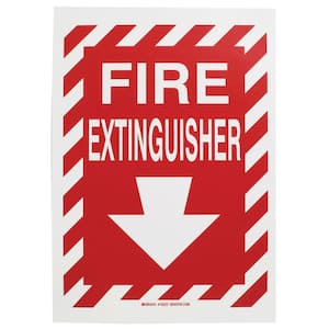 14 in. x 10 in. Polyester Fire Extinguisher with Arrow Sign