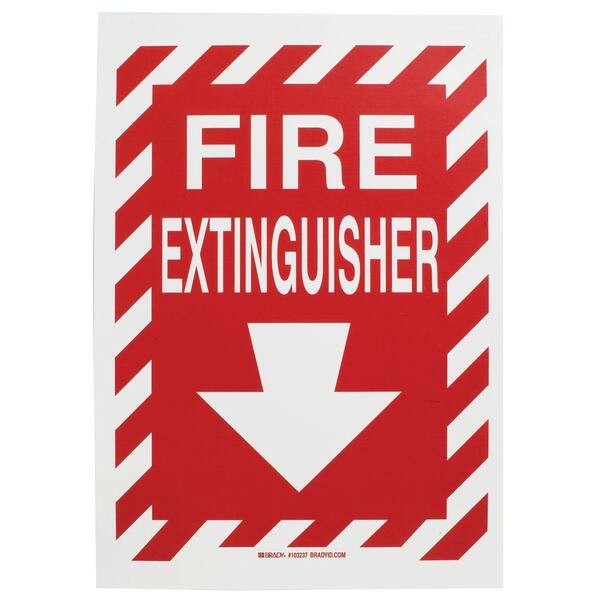 Brady 14 in. x 10 in. Polyester Fire Extinguisher with Arrow Sign