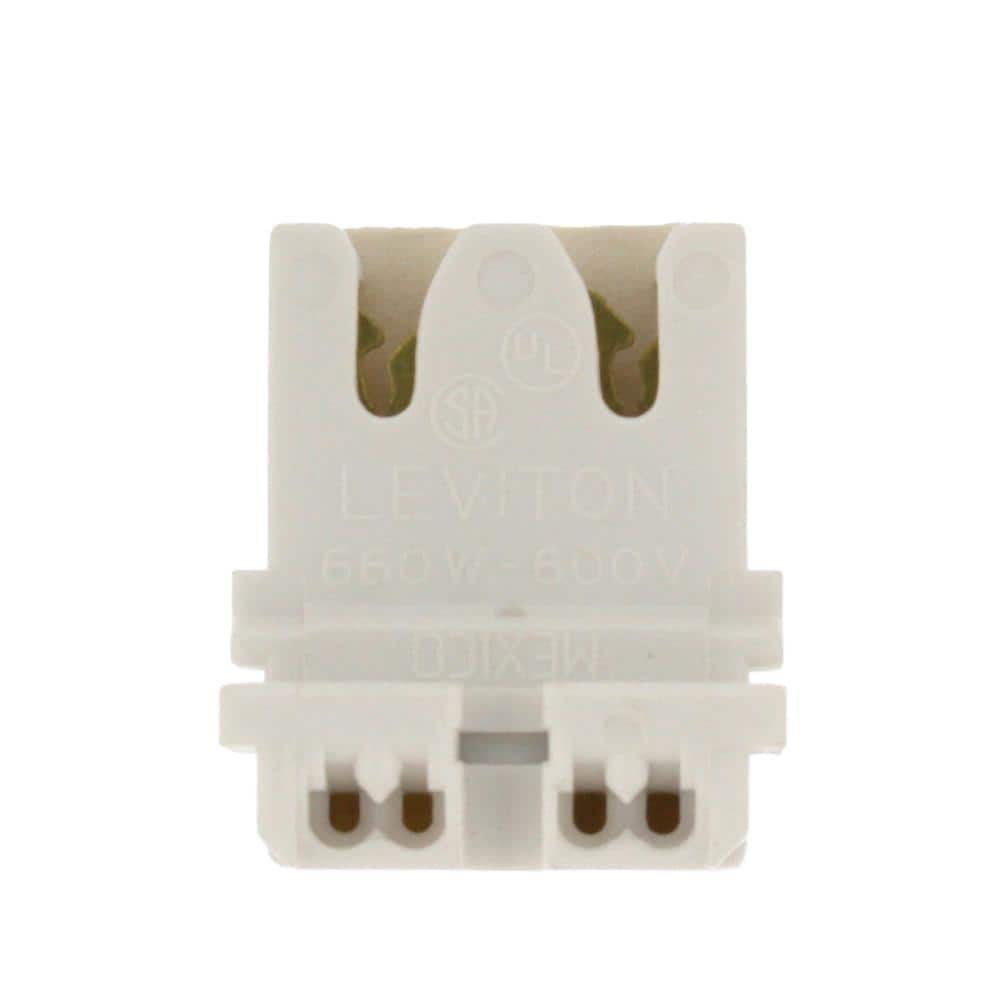 Leviton Fluorescent T8 T12 Lampholder Medium Bi-Pin NO SCREW BODY ONLY 390-1W 