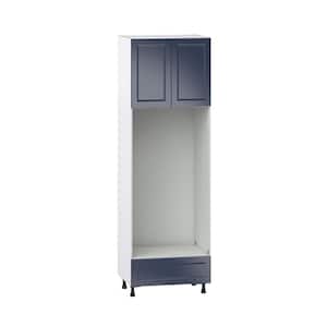 30 in. W x 89.5 in. H x 24 in. D Devon Painted Blue Recessed Assembled Pantry Micro/Oven Cabinet with Drawer