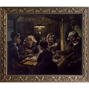 The Potato Eaters by Vincent Van Gogh Elegant Gold Framed Food Oil Painting Art Print 25.5 in. x 29.5 in.