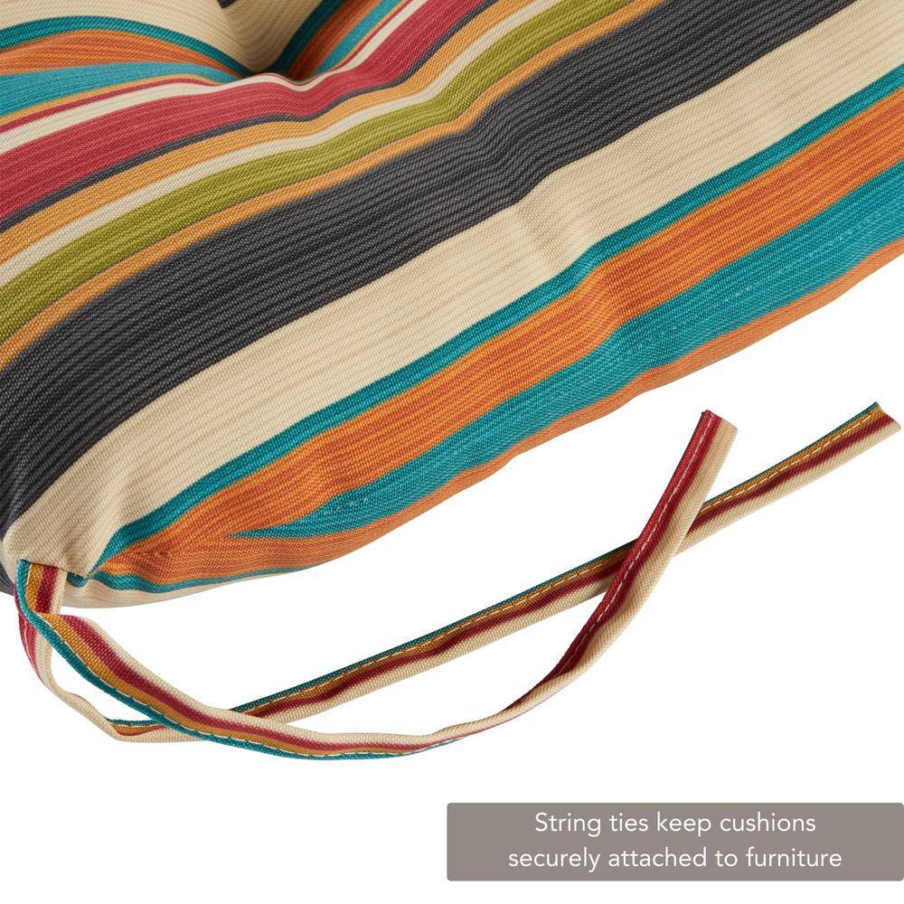 Sunset Stripe 42" Outdoor Tufted Chair Cushion Set in Fade-Resistant Polyester