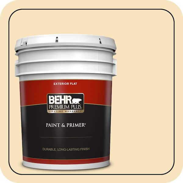 BEHR PREMIUM PLUS 5 gal. Home Decorators Collection #HDC-CT-03 Candlewick Flat Exterior Paint & Primer
