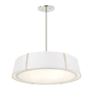Fulton 6-Light Polished Nickel Shaded Chandelier with Silk Shade