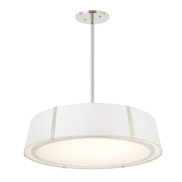 Crystorama Fulton 6-Light Polished Nickel Shaded Chandelier with Silk Shade