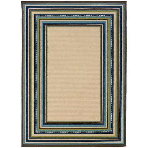 Home Decorators Collection Pompano Beige 4 ft. x 6 ft. Indoor/Outdoor Patio Area Rug