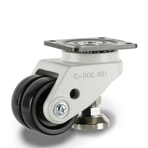 GDLD 2-7/8 in. Dual Nylon Swivel Iconic Ivory Plate Mounted Leveling Caster with 1543 lb. Load Rating