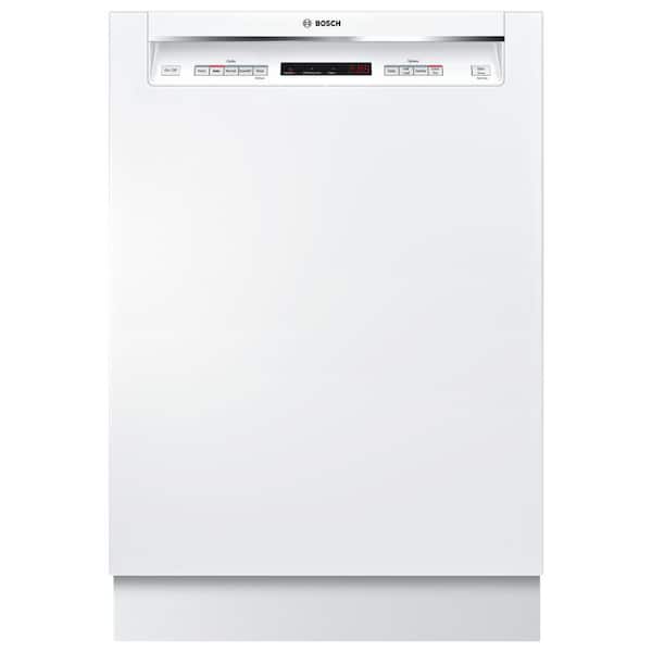 Bosch 300 Series 24 in. White Front Control Tall Tub Dishwasher with Stainless Steel Tub and 3rd Rack, 44dBA