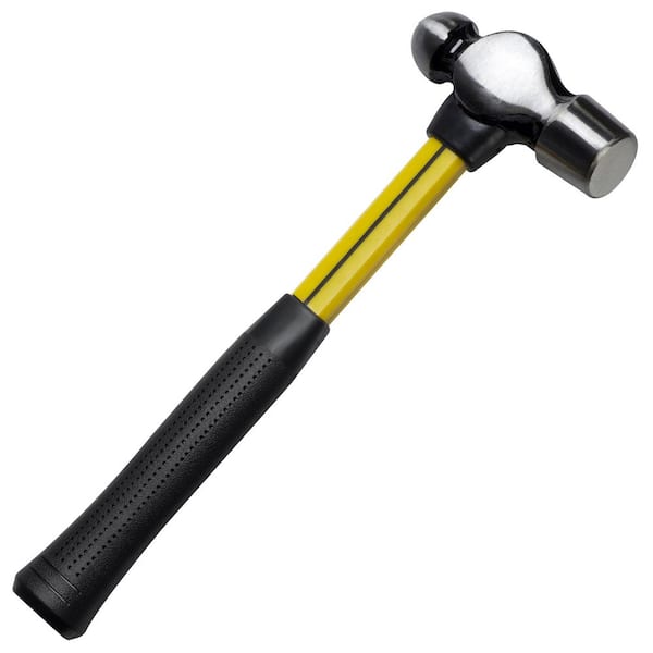 20 Oz. Ball Pein Hammer with Heat Treated Carbon Steel Head and 13 in. Fiberglass Handle with Non-Slip Cush-N-Grip