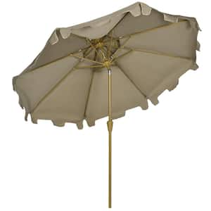 9 ft. Polyester Patio Market Umbrella in Brown