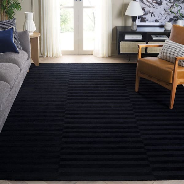 Ebony 8 ft. x 10 ft. Charcoal Solid High-Low Area Rug