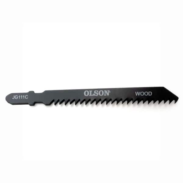 Jig Saw Blade Pack of 5 Steel Blades, 3.93 in. Long, 0.38 in. Wide, 8 TPI, Medium, T-Shank, Straight Cuts in Wood
