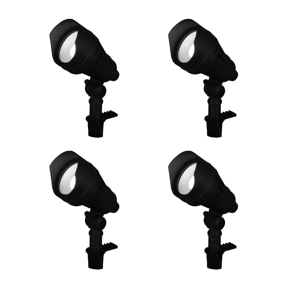 390 Lumen Low Voltage Millennium Black Adjustable Color Integrated LED Outdoor Landscape Flood Light (4-Pack) price history on PriceWatchPro