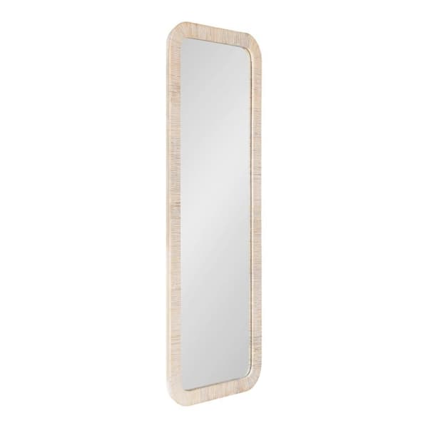 Rahfy White 18 in. W x 48 in. H Coastal Rectangle Wood Framed Mirror