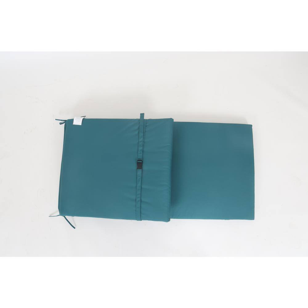 Smoke Blue Polyester Outdoor Lounge Chair Cushions, Set of 2