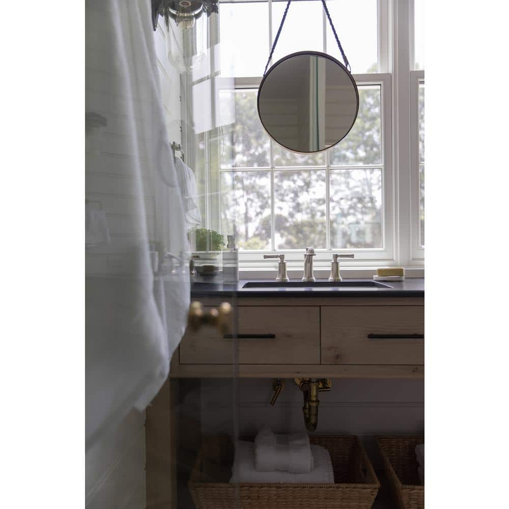 Elegant Modern 5'' High Arc Black Nickel Widespread Bathroom Faucet